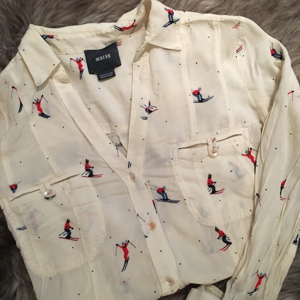 Maeve brand from Anthropologie. Button up blouse